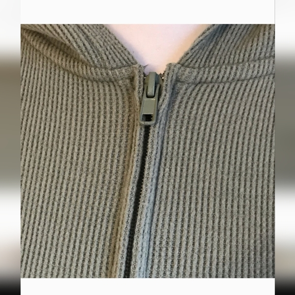 SKIMS brushed waffle zip hoodie Mineral Green Size XS. - Picture 2 of 4